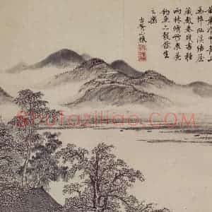 明代 项圣谟《山水花卉图册》国画山水作品图片赏析