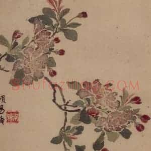 明代 项圣谟《山水花卉图册》国画花鸟作品图片赏析