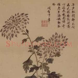 明代 项圣谟《山水花卉图册》国画花鸟作品图片赏析