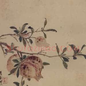 明代 项圣谟《山水花卉图册》国画花鸟作品图片赏析