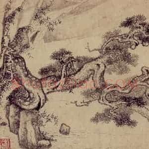 明代 项圣谟《松竹双清图册》国画花鸟作品图片赏析