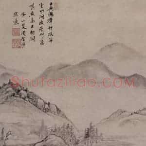 明代 项圣谟《清溪垂钓图轴》国画山水作品图片赏析