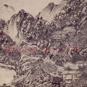 明代 项圣谟《山水兰竹图册》国画山水作品图片赏析
