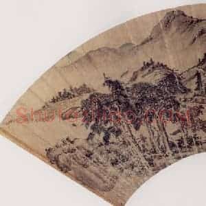 明代 项圣谟《此中真乐图扇》国画山水作品图片赏析