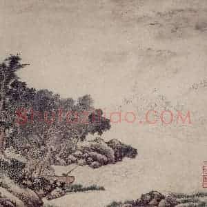 明代 项圣谟《山水兰竹图册》国画山水作品图片赏析
