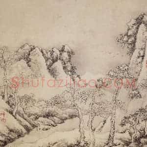 明代 项圣谟《山水兰竹图册》国画山水作品图片赏析