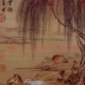 清代 朗世宁《云锦呈才图》国画作品图片赏析