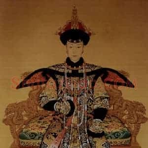 清代 朗世宁《孝贤纯皇后像》国画人物作品图片赏析