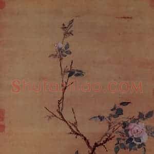 清代 朗世宁《万寿长春图》国画花鸟作品图片赏析