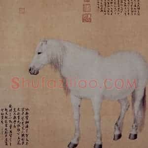 清代 朗世宁《十骏图——奔霄骢》国画作品图片赏析