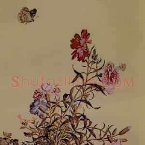 清代 朗世宁《仙萼长春图——石竹》国画花鸟作品图片赏析