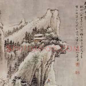 郑昶《梅岭雪霁》国画山水作品图片赏析