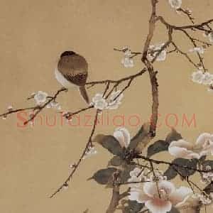 陈之佛《设色花鸟图轴》国画花鸟工笔作品图片赏析