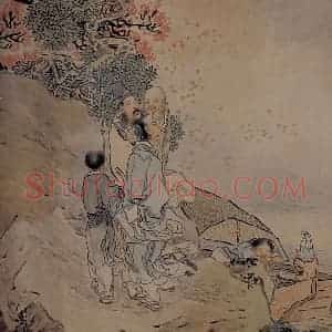 钱慧安《后游赤壁》国画人物作品图片赏析
