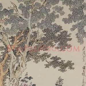 徐燕孙《桐荫仕女图》国画人物写意作品图片赏析