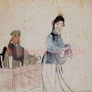 关良《画戏》国画人物写意作品图片赏析