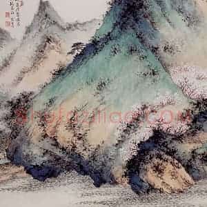 惠孝同《晴岚浮翠》国画山水作品图片赏析