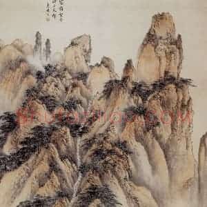 惠孝同《天都峰山水》国画山水作品图片赏析