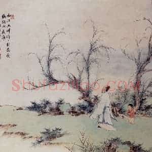 陈缘督《人物轴》国画人物写意作品图片赏析