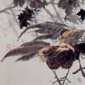 1987年 李琼久《锦鸡》国画花鸟写意作品图片赏析