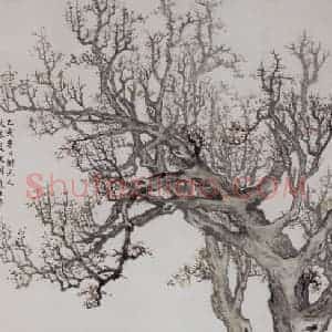 1935年 赵叔孺《秋林散牧图》国画山水作品图片赏析