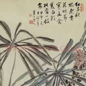 1944年 陈半丁《花鸟》国画花鸟作品图片赏析