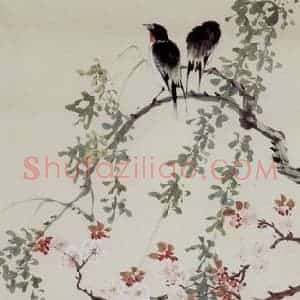 王师子《花鸟轴》国画花鸟作品图片赏析