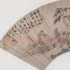 明代 蓝瑛《山水》国画山水作品图片赏析