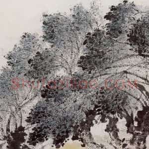 1999年 袁晓岑《傣寨篱落》国画花鸟写意作品图片赏析
