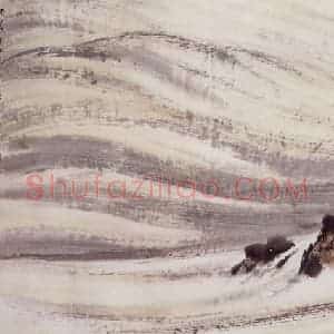 1983年 袁晓岑《北戴河纪游》国画山水写意作品图片赏析