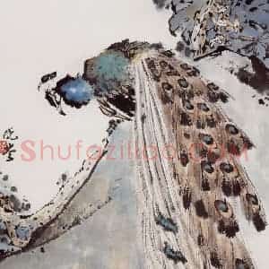 1985年 袁晓岑《泉声》国画花鸟写意作品图片赏析