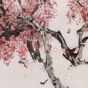 1985年 袁晓岑《春》国画花鸟写意作品图片赏析