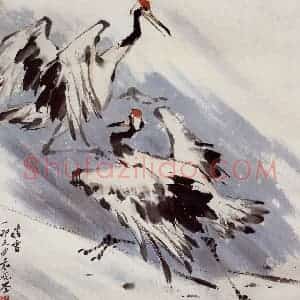 1987年 袁晓岑《雪晴》国画花鸟写意作品图片赏析