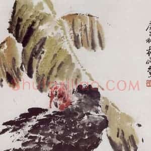 1990年 袁晓岑《火鸡》国画花鸟写意作品图片赏析