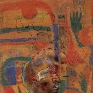2004年 石虎《旧梦图》国画人物作品图片赏析