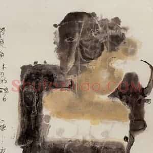 2001年 石虎《黄夷》国画人物作品图片赏析
