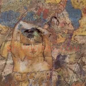 2003年 石虎《莲实》国画人物作品图片赏析