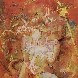 1997年 石虎《珊花》国画人物作品图片赏析