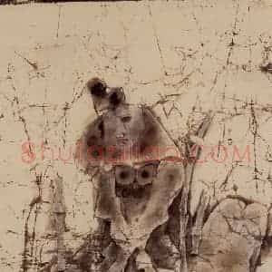 1990年 石虎《裙崇》国画人物作品图片赏析