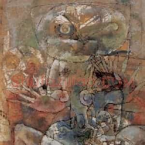 2004年 石虎《玄雀图》国画人物作品图片赏析
