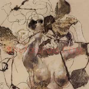 2002年 石虎《蔓春》国画人物作品图片赏析