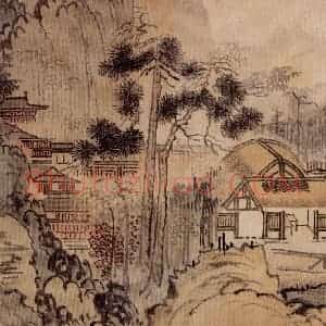 溥心畲《仿燕文贵山水手卷》国画综合作品图片赏析