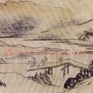 溥心畲《仿燕文贵山水手卷》国画综合作品图片赏析