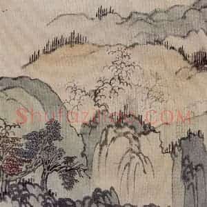 溥心畲《仿燕文贵山水手卷》国画综合作品图片赏析