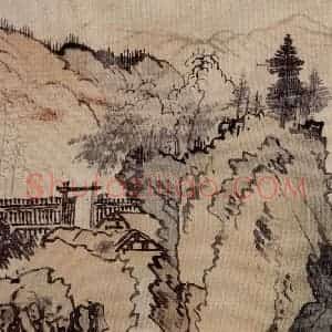 溥心畲《仿燕文贵山水手卷》国画综合作品图片赏析
