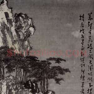溥心畲《玉楼晴雪》国画山水作品图片赏析