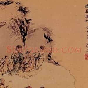 1933年 溥心畲《寒岩联呤》国画综合作品图片赏析