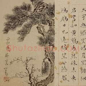 溥心畲《书画册页》国画花鸟作品图片赏析