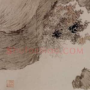 1939年 溥心畲《坐看枫艳图》国画山水作品图片赏析