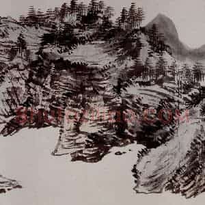1949年 溥心畲《临文五峰山水卷》国画山水作品图片赏析